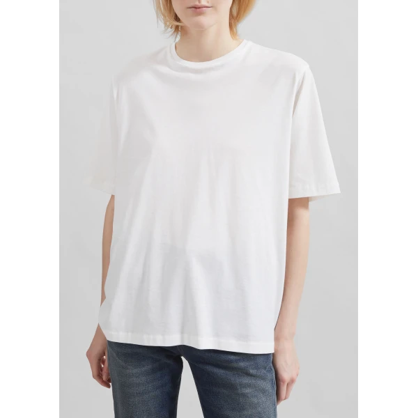 The Frankie Shop Harper Soft Organic T-Shirt – Off White Top, view 6