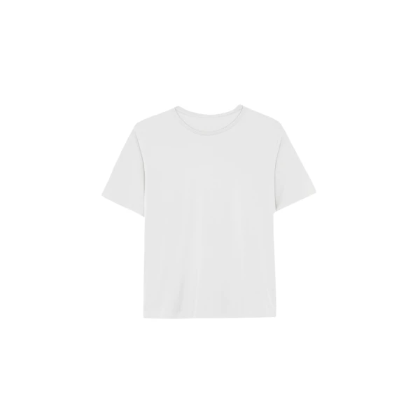 The Frankie Shop Harper Soft Organic T-Shirt - Off White - Oversized Minimalist Tops in White - Shop at Coveti