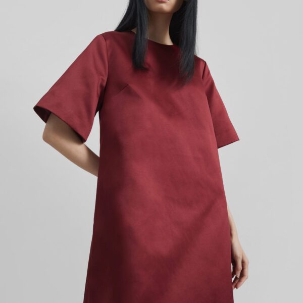 The Frankie Shop Harperz Mini Dress - Cabernet - Oversized Minimalist Dresses in Red - Shop at Coveti