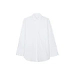 The Frankie Shop Helen Organic Cotton Long Shirt - White - Oversized Minimalist Tops in White - Shop at Coveti
