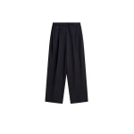 The Frankie Shop Helmond Pleated Trousers - Black Multi Stripe - Oversized Minimalist Pants in Multicolour - Shop at Coveti
