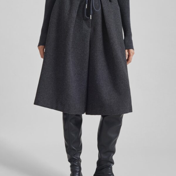 The Frankie Shop Hemavan Bermuda Shorts - Dark Grey - Oversized Minimalist Shorts in Grey - Shop at Coveti