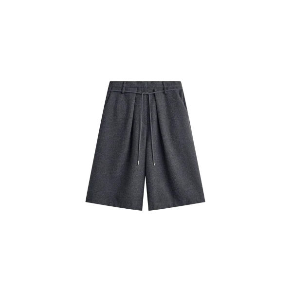 The Frankie Shop Hemavan Bermuda Shorts - Dark Grey - Oversized Minimalist Shorts in Grey - Shop at Coveti