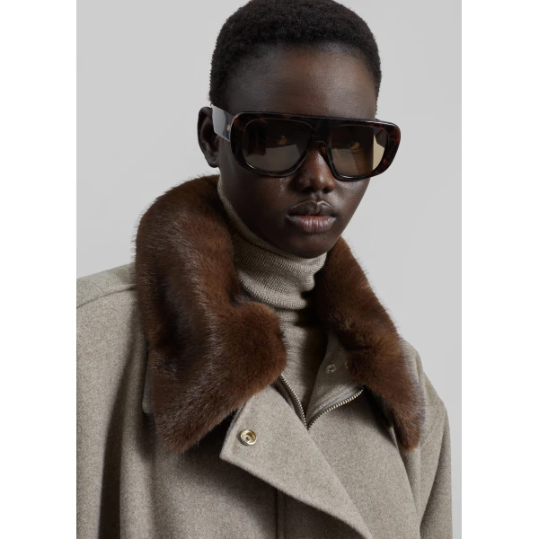 The Frankie Shop Hemavan Faux Fur Lined Jacket – Taupe, view 5