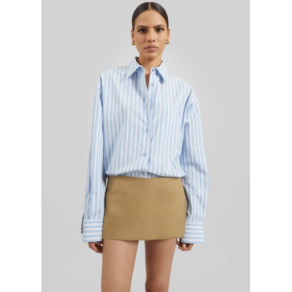 The Frankie Shop Hera Cotton Mini Skirt – Camel, view 2