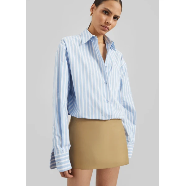 The Frankie Shop Hera Cotton Mini Skirt – Camel, view 6