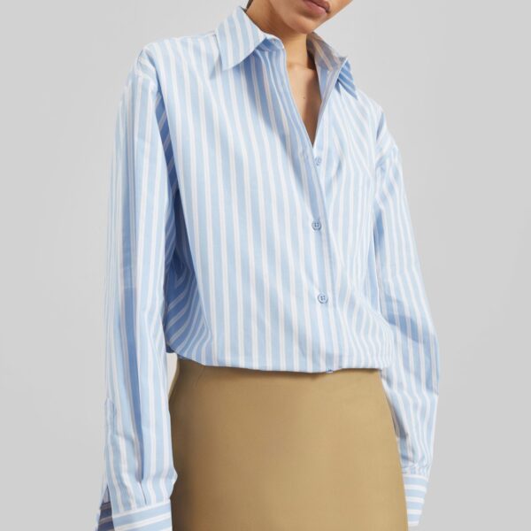 The Frankie Shop Hera Cotton Mini Skirt - Camel - Oversized Minimalist Skirts in Beige - Shop at Coveti