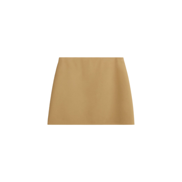 The Frankie Shop Hera Cotton Mini Skirt - Camel - Oversized Minimalist Skirts in Beige - Shop at Coveti