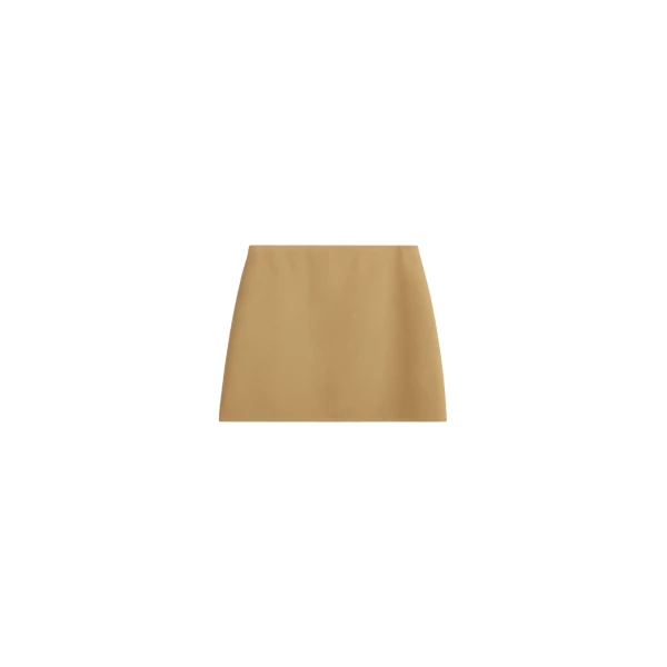 The Frankie Shop Hera Cotton Mini Skirt - Camel - Oversized Minimalist Skirts in Beige - Shop at Coveti