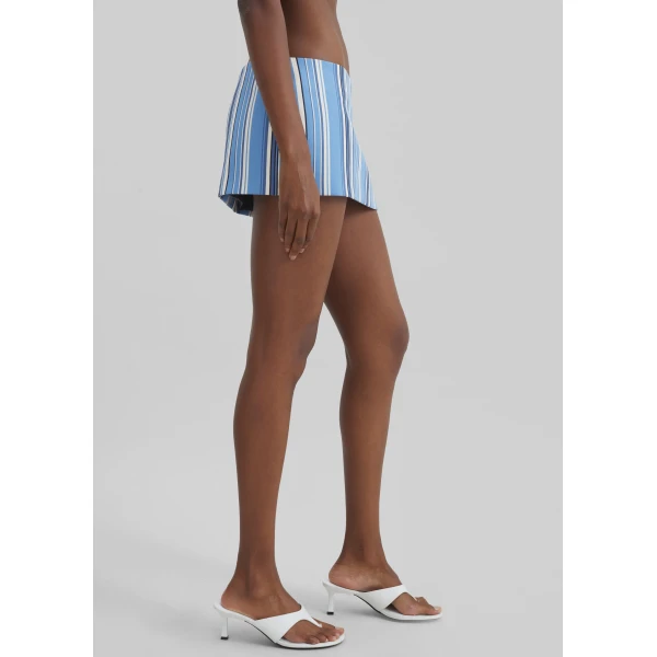 The Frankie Shop Hera Mini Skirt – Blue Multi Stripe, view 4