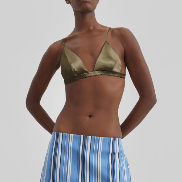 The Frankie Shop Hera Mini Skirt - Blue Multi Stripe - Oversized Minimalist Skirts in Multicolour - Shop at Coveti