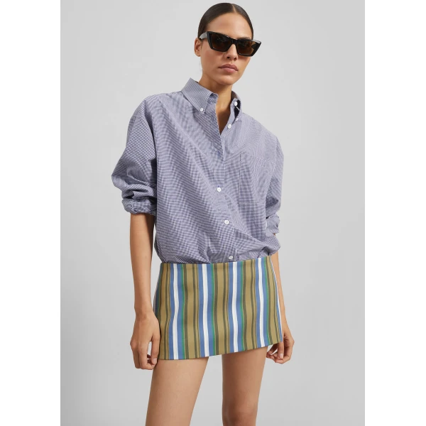 The Frankie Shop Hera Mini Skirt – Green Multi Stripe, view 2