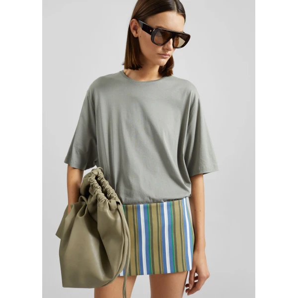 The Frankie Shop Hera Mini Skirt – Green Multi Stripe, view 5