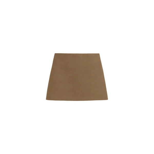 The Frankie Shop Hera Satin Mini Skirt - Brown - Oversized Minimalist Skirts in Beige - Shop at Coveti