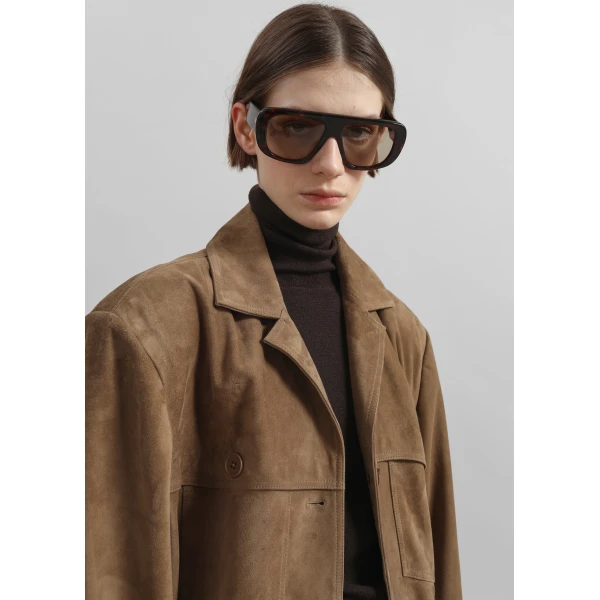 The Frankie Shop Hester Faux Suede Jacket – Camel, view 4