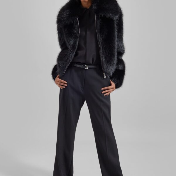 The Frankie Shop Hope Faux Fur Jacket - Black - Oversized Minimalist Jackets in Black - Shop at Coveti