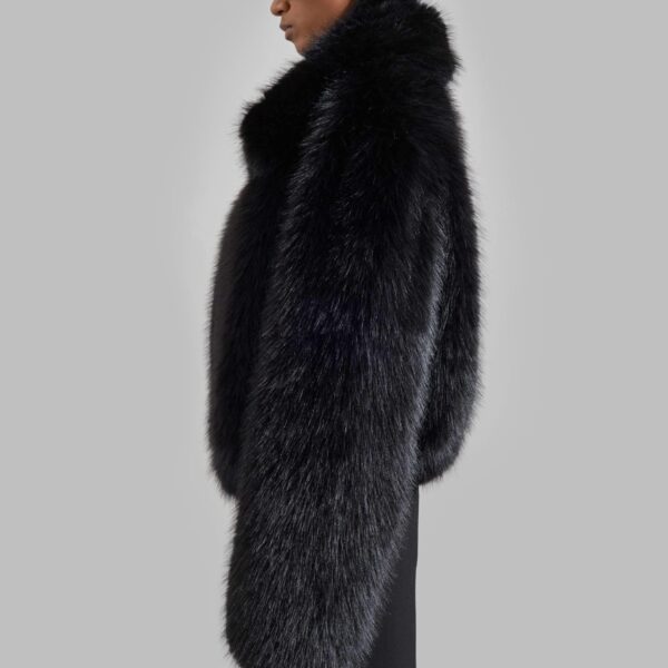 The Frankie Shop Hope Faux Fur Jacket - Black - Oversized Minimalist Jackets in Black - Shop at Coveti