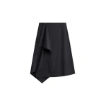 The Frankie Shop Iena Asymmetric Skirt - Charcoal Pinstripe - Oversized Minimalist Skirts in Multicolour - Shop at Coveti