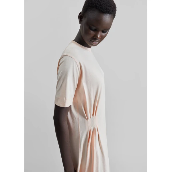 The Frankie Shop Igari Asymmetric T-Shirt Dress – Cream Rose, view 3