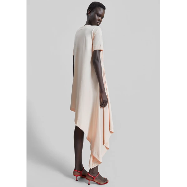 The Frankie Shop Igari Asymmetric T-Shirt Dress – Cream Rose, view 5