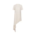 The Frankie Shop Igari Asymmetric T-Shirt Dress - Cream Rose - Oversized Minimalist Dresses in Ivory - Shop at Coveti