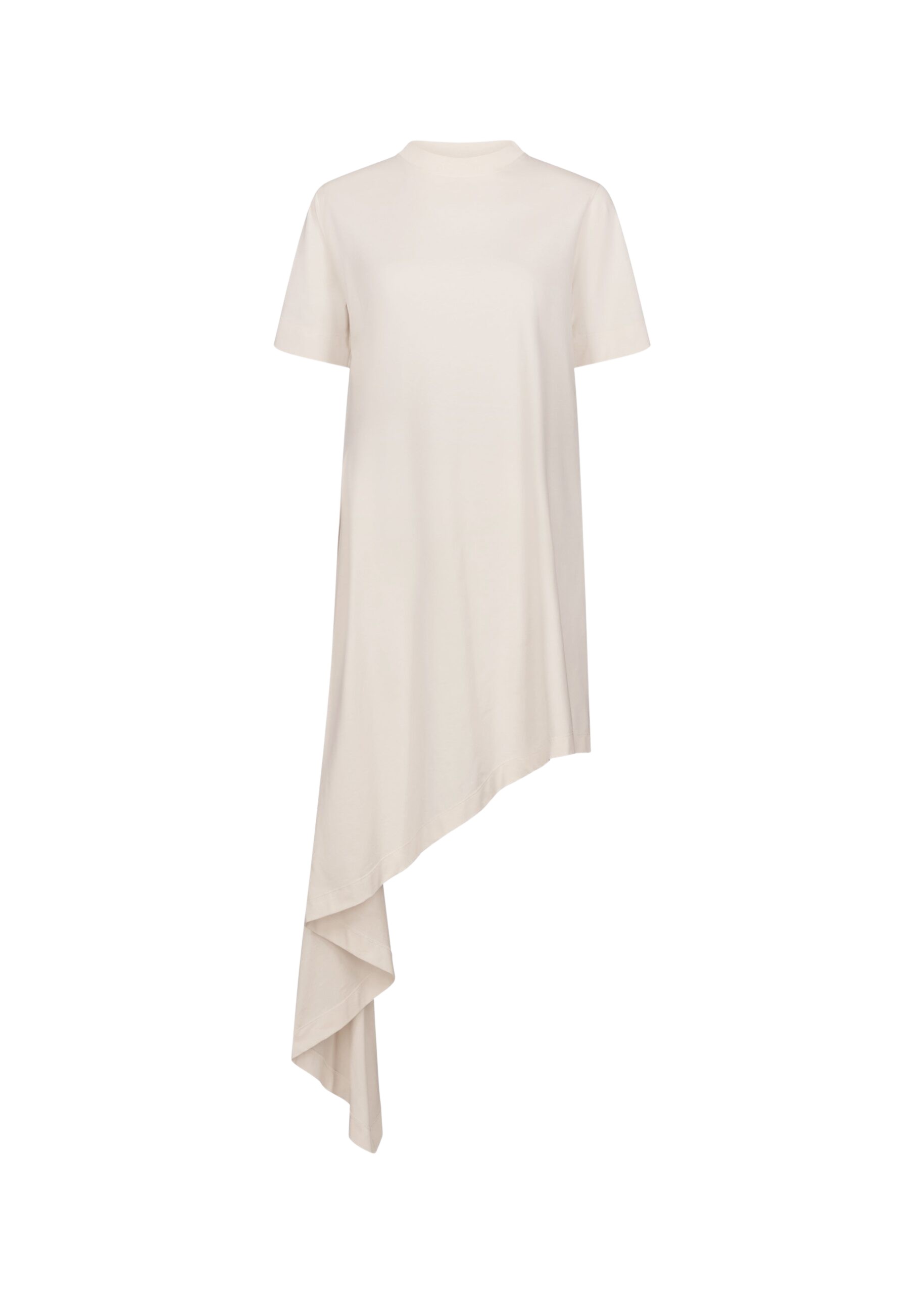The Frankie Shop Igari Asymmetric T-Shirt Dress – Cream Rose