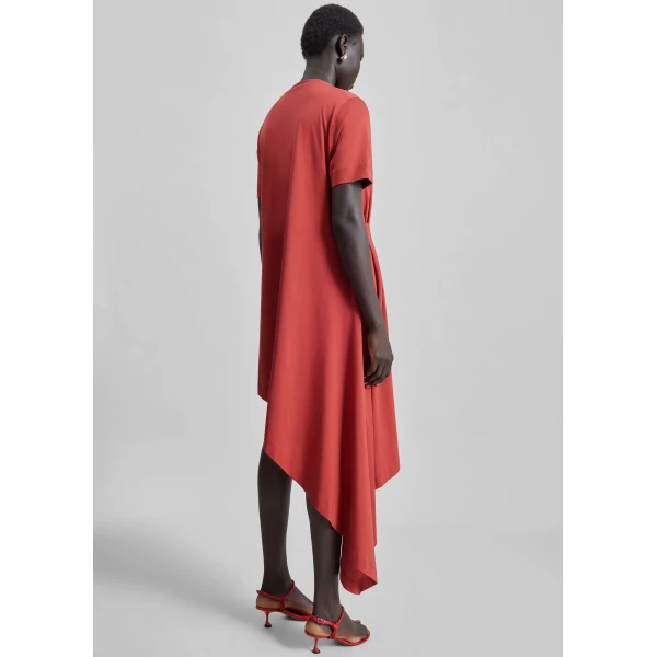 The Frankie Shop Igari Asymmetric T-Shirt Dress – Red, view 6