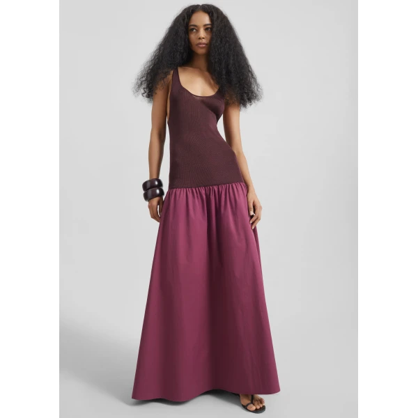 The Frankie Shop Iliya Drop Waist Maxi Dress – Burgundy, view 6