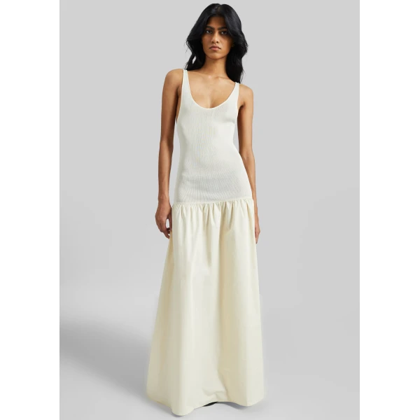 The Frankie Shop Iliya Drop Waist Maxi Dress – Cream, view 2