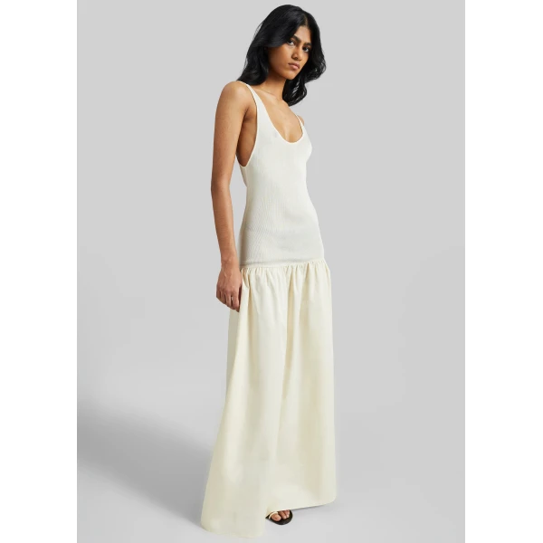 The Frankie Shop Iliya Drop Waist Maxi Dress – Cream, view 4