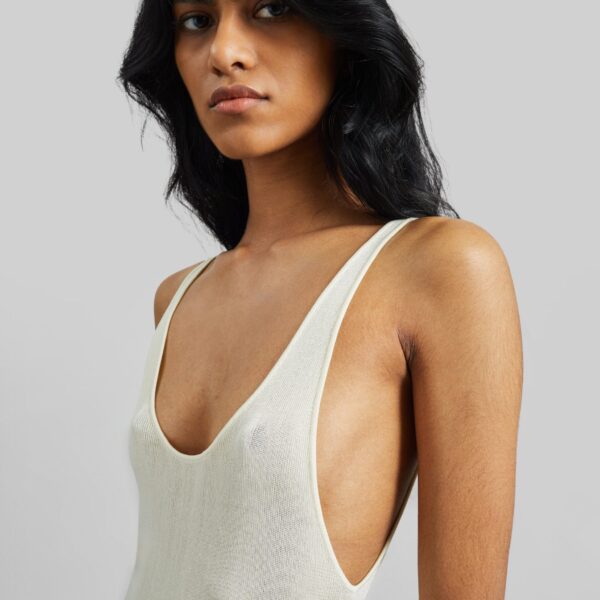 The Frankie Shop Iliya Drop Waist Maxi Dress - Cream - Oversized Minimalist Dresses in Ivory - Shop at Coveti