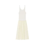 The Frankie Shop Iliya Drop Waist Maxi Dress - Cream - Oversized Minimalist Dresses in Ivory - Shop at Coveti