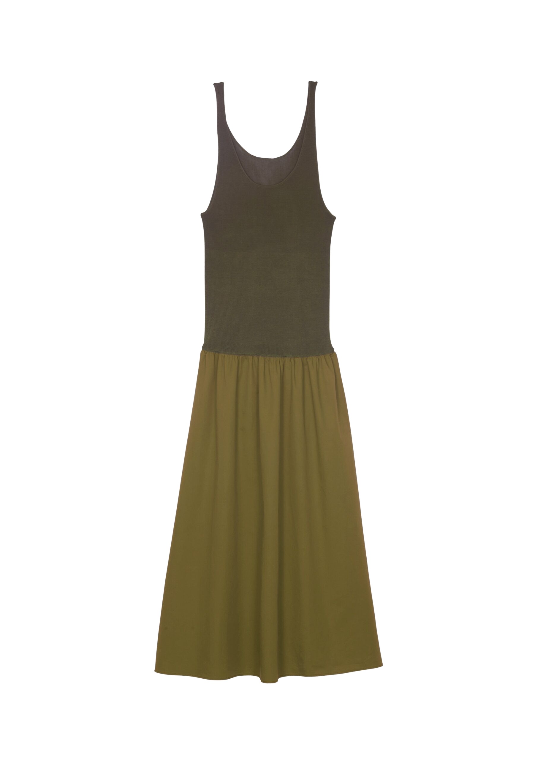 The Frankie Shop Iliya Drop Waist Maxi Dress – Olive