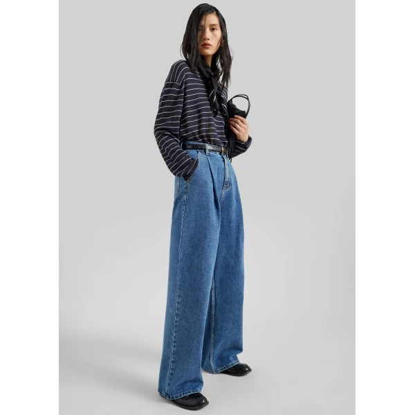 The Frankie Shop Isabella Denim Pants – Medium Wash, view 6