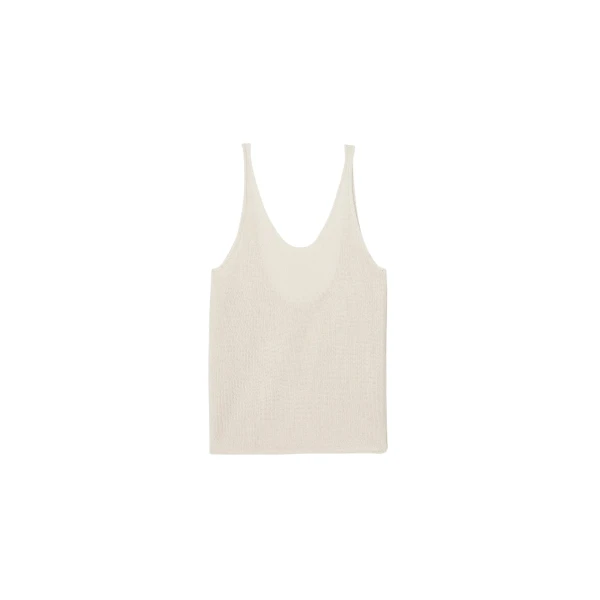 The Frankie Shop Islay Open-Back Knit Tank - Beige - Oversized Minimalist Tops in Beige - Shop at Coveti