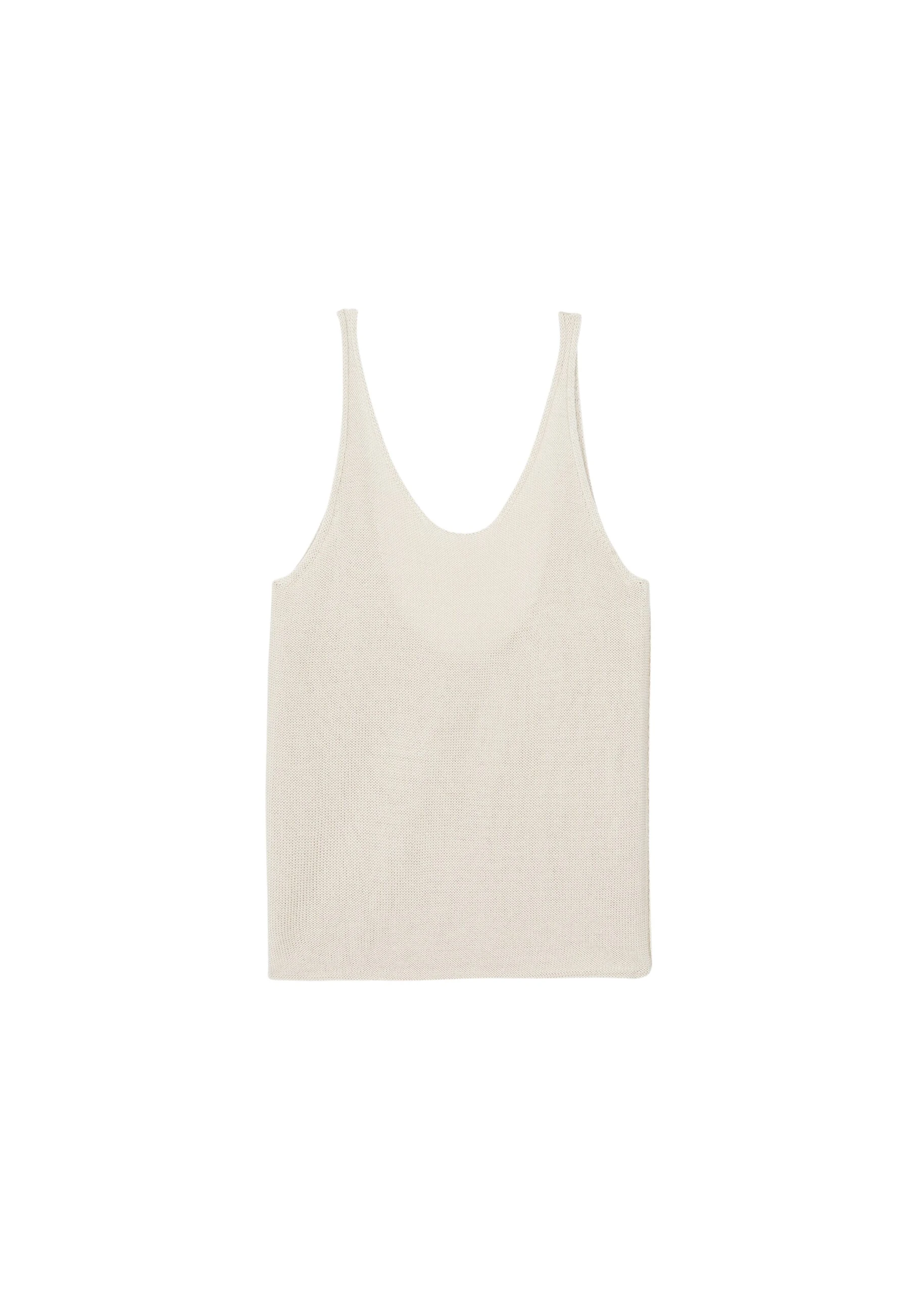 The Frankie Shop Islay Open-Back Knit Tank - Beige - Oversized Minimalist Tops in Beige - Shop at Coveti
