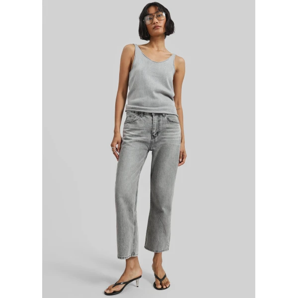 The Frankie Shop Islay Open-Back Knit Tank – Grey, view 4