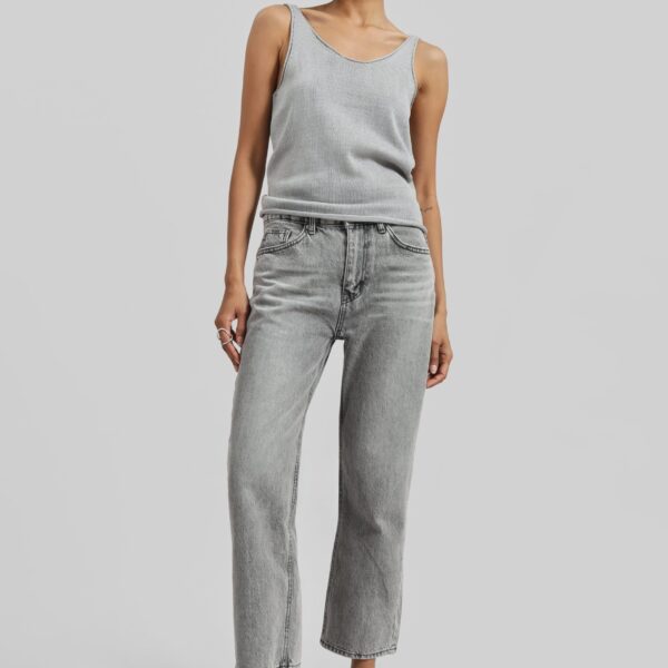 The Frankie Shop Islay Open-Back Knit Tank - Grey - Oversized Minimalist Tops in Grey - Shop at Coveti