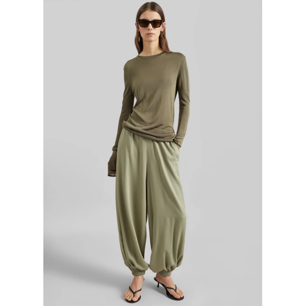 The Frankie Shop Isola Fluid Balloon Pants – Sage, view 2