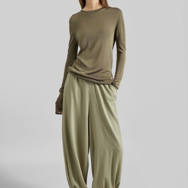 The Frankie Shop Isola Fluid Balloon Pants - Sage - Oversized Minimalist Pants in Green - Shop at Coveti