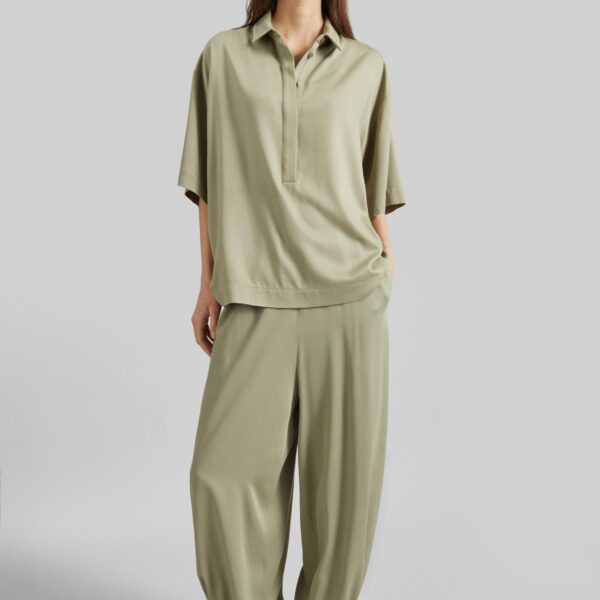 The Frankie Shop Isola Fluid Balloon Pants - Sage - Oversized Minimalist Pants in Green - Shop at Coveti