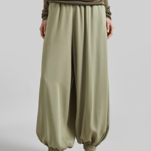 The Frankie Shop Isola Fluid Balloon Pants - Sage - Oversized Minimalist Pants in Green - Shop at Coveti