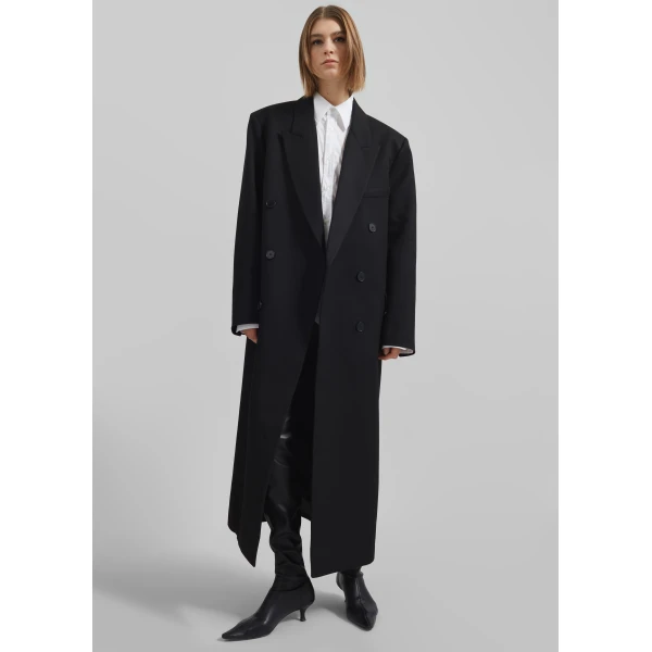 The Frankie Shop Jane Long Coat – Black, view 2