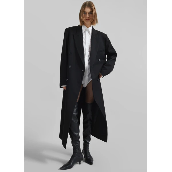 The Frankie Shop Jane Long Coat – Black, view 5