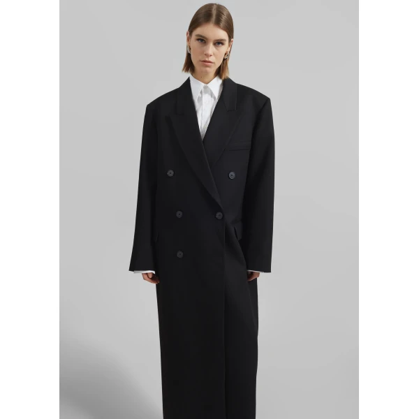 The Frankie Shop Jane Long Coat – Black, view 6