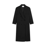 The Frankie Shop Jane Long Coat - Black - Oversized Minimalist Coats in Black - Shop at Coveti