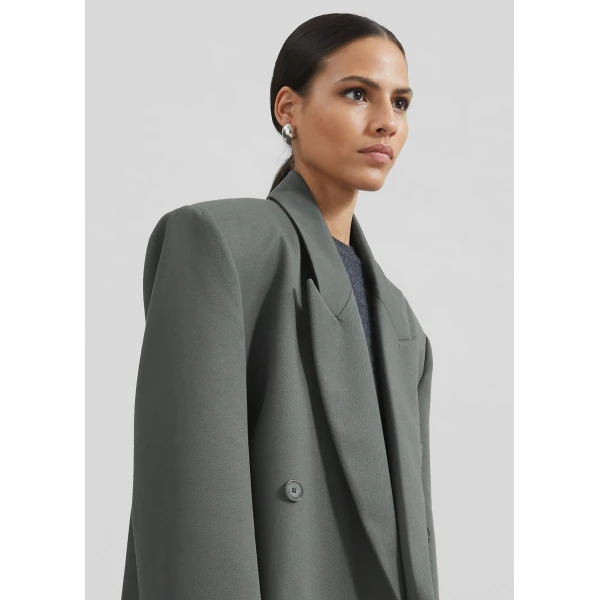 The Frankie Shop Jane Long Coat – Light Khaki, view 6