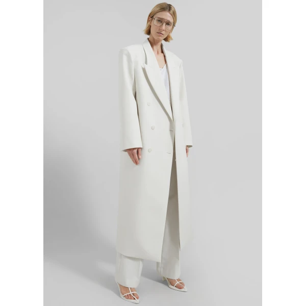 The Frankie Shop Jane Long Coat – White, view 2