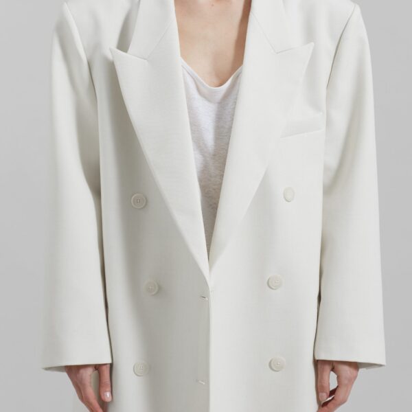 The Frankie Shop Jane Long Coat - White - Oversized Minimalist Coats in White - Shop at Coveti