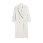 The Frankie Shop Jane Long Coat - White - Oversized Minimalist Coats in White - Shop at Coveti